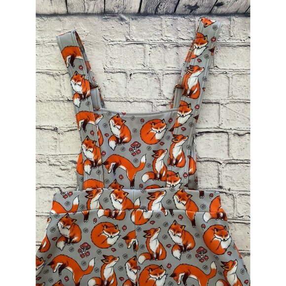 BlackMilk Overalls Fox and Mushroom Gray‎ Orange Rare Sz Small Vintage Australia - Picture 14 of 16